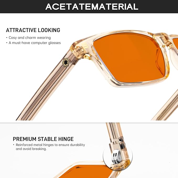 ANYLUV Blue Light Glasses Men Woman, Blue Light Blocking Glasses for Computer Gaming, Eye Strain Relief Eye Protection