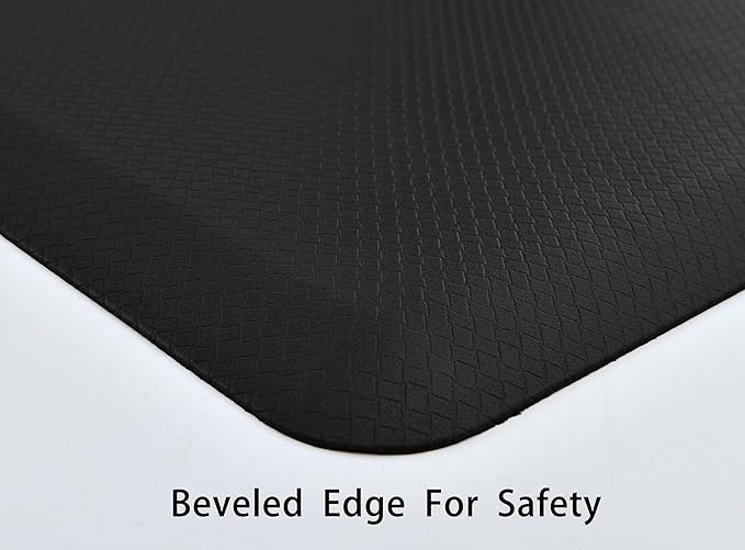 Anti Fatigue Kitchen Rugs Kitchen Mats for Floor,Cushioned Non-Slip Waterproof Ergonomic Comfort Rug Standing Mat for Kitchen,Doing Dishes,Floor,Home,Office,Sink,Laundry,Black,17.3"x 28"