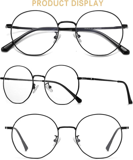 DUCO Small Round Blue Light Glasses For Women Men Blue Ray Blocking Glasses 8215