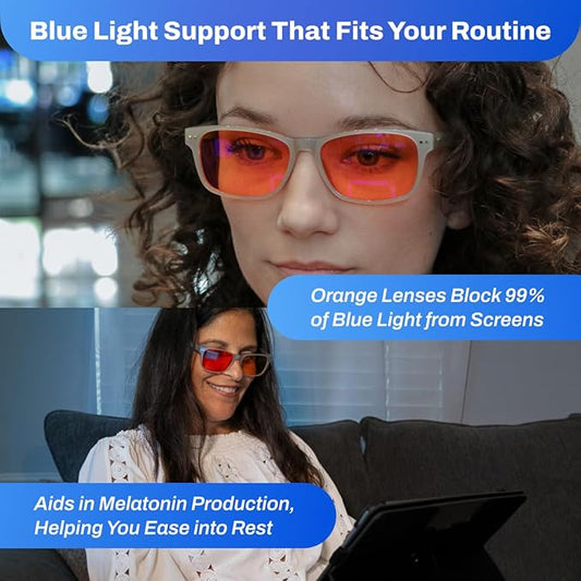 DefenderShield Signature Blue Light Blocking Glasses for Computer, Mobile, Gaming, Sleep - Anti Eyestrain, Headache