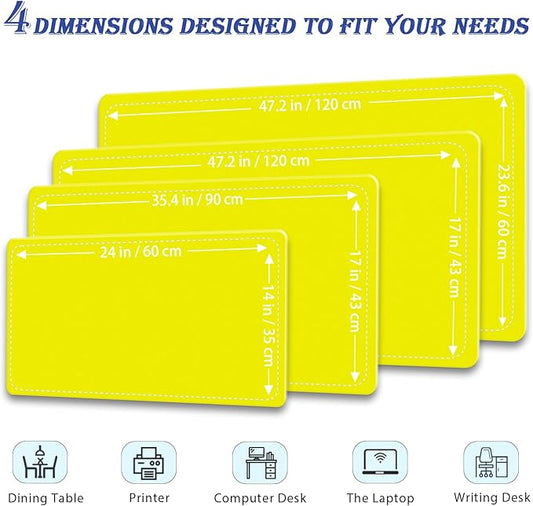 47.2" x 23.6" Large Desk Pad Mat - Non-Slip PU Leather Desk Mat, Large Mouse Pad, Computer Mat for Keyboard Mouse, Waterproof Desk Writing Mat (Lemon Yellow)