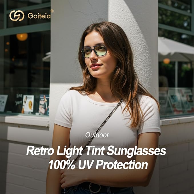 Goiteia Blue Light Glasses Men Women ā Retro 70s Gaming Glasses for Anti Eyestrain, Comfortable for All-Day Wear