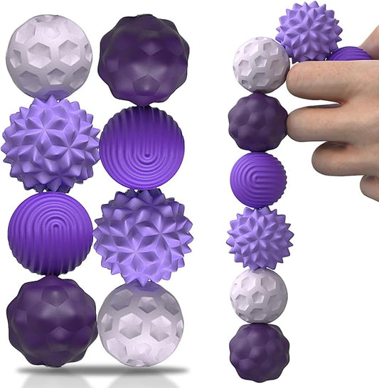 8 Pieces Fidget Toys Adults Magnetic Fidget Balls Silicone Magnetic Fidgets Anxiety Relief Items for Anxiety ADHD Portable Desk Toys for Office Travel Home Party Gift Class Prizes(Purple, 8)