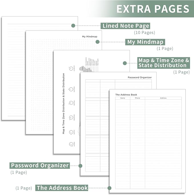 AHGXG 2026 Planner, Weekly and Monthly Planner 2026-2027, Large A4 8.5"x11", Calendar 15-Months Jan 2026 - Mar 2027, Vegan Leather SoftCover, Inner Pocket, Sage Green