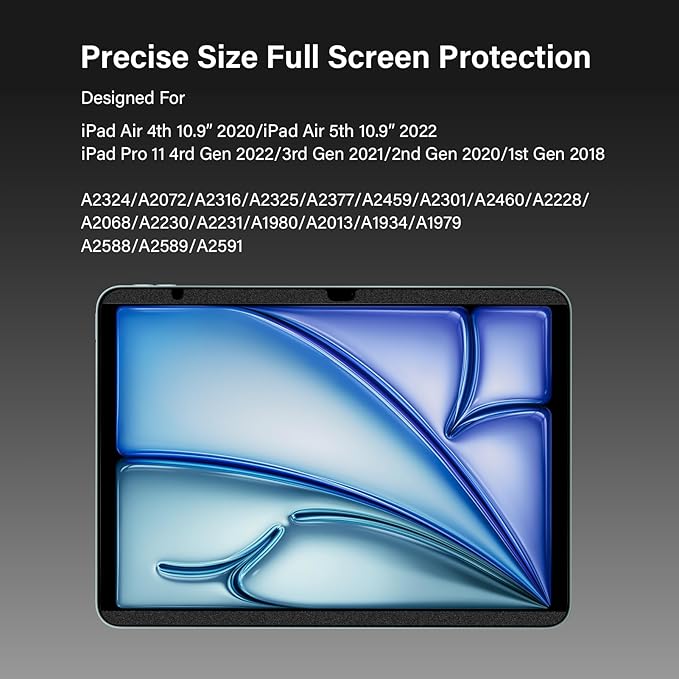 360° Magnetic Privacy Screen Protector for iPad Pro 11" Air 5th/4th(2018-2022) 10.9In, Landscape+Portrait Privacy Filter Removable Bubble-Free Film, Sensitivity Shield Apple Pencil & Case Friendlly
