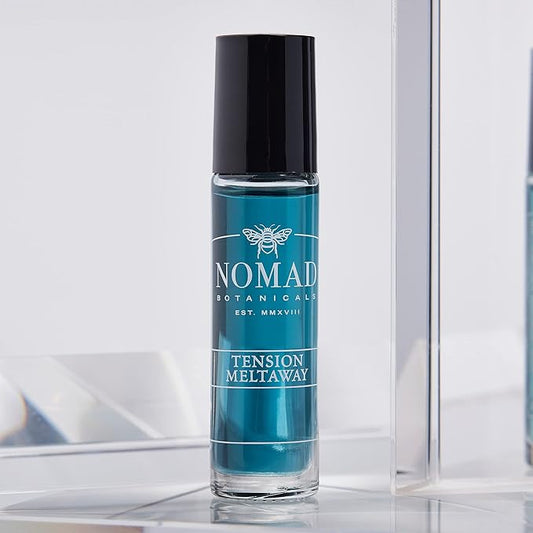 Tension Meltaway Essential Oil Roll-On – Amethyst Roller Ball – Headache, Stress & Hot Flash Support – Premium Aromatherapy Blend – Peppermint, Lavender, Orange & Blue Tansy – 10 mL