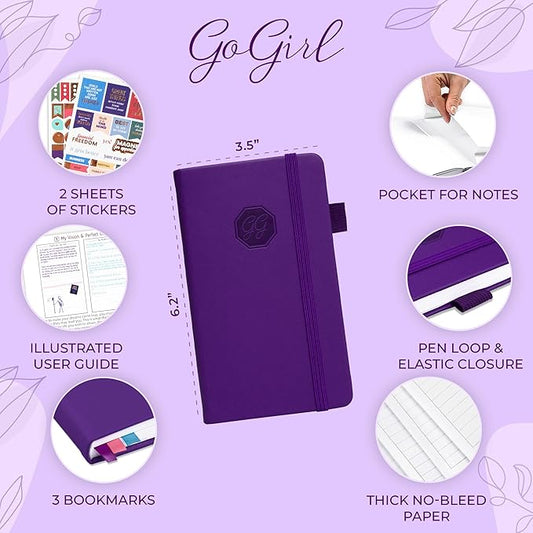 GoGirl Planner and Organizer for Women – Pocket Weekly Planner, Goals Journal & Agenda for Time Management & Productivity. Undated (Purple)
