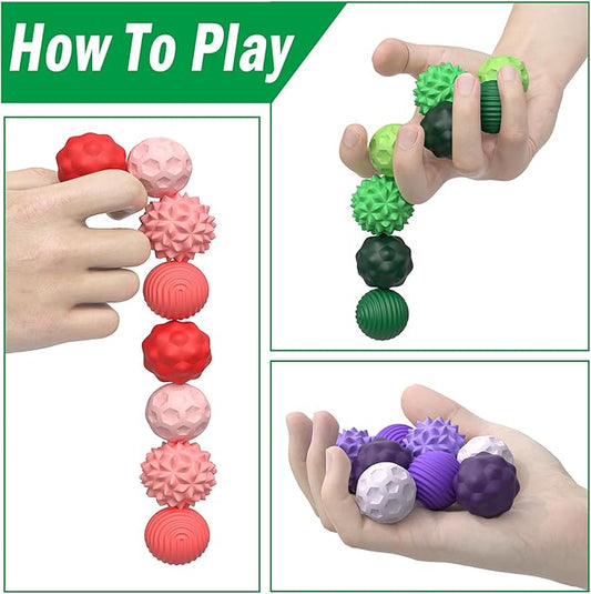 Silicone Magnetic Fidget Balls Toys - 12 Pack Weighted Magnet Fidget Toys for Adult & Teens, Stress Relief Sensory Toys for Autism ADHD Anxiety, Quiet Desk Fidget Present for Office