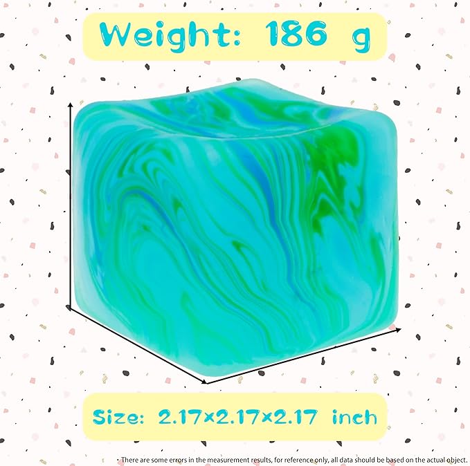 Fidget Toys Squishy Stress Cube, Stress Balls for Kids Adults Squishies Stress Relief, Ice Squishy Cube Sugar Balls, High Density Squeeze Balls for Students Calming