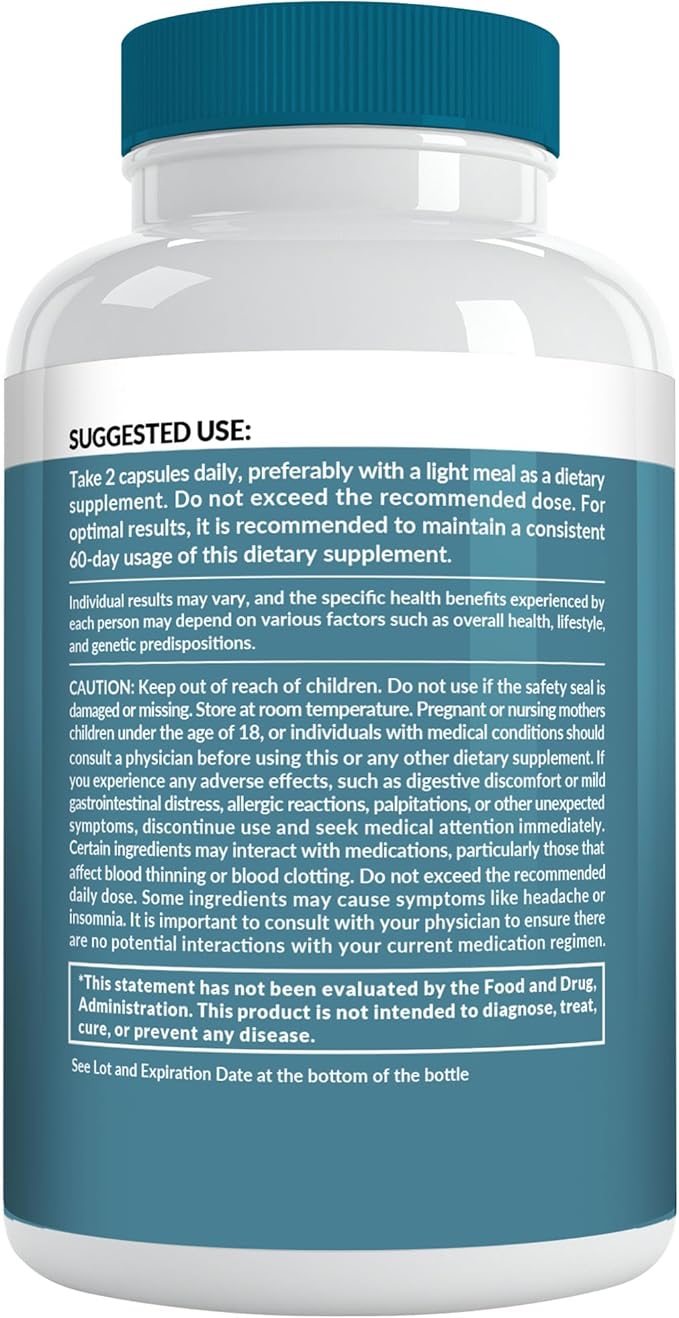 14-in-1 Lions Mane Supplement Capsules - Nootropic Brain Supplement with Ginkgo Biloba for Brain Support, Memory and Focus - Alpha GPC, L Theanine & Choline Supplements with 1300mg Per Serving (60 ct)