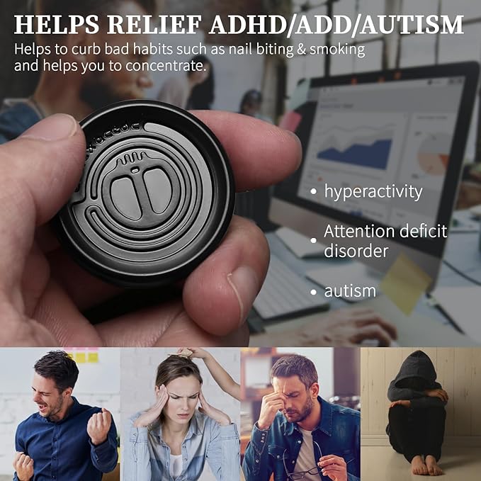 Metal Fidget Slider Gift Pack, EDC Fidget Toy for Adults, Home Office Executive Desk Toy Stress Relief Toy, Ideal Gifts for ADHD, ADD & Autism (Black)