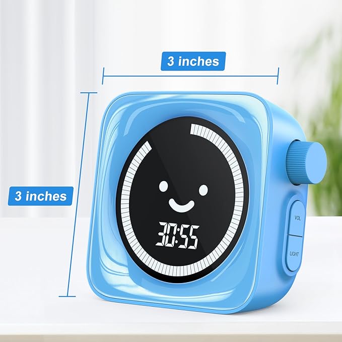 Visual Timer for Kids, 99 Minute Digital Cute Kids Visual Timer Classroom Timer for Homeschool Supplies Study Teaching Time Management Tool Countdown Count Up Timer, Blue 2Pack