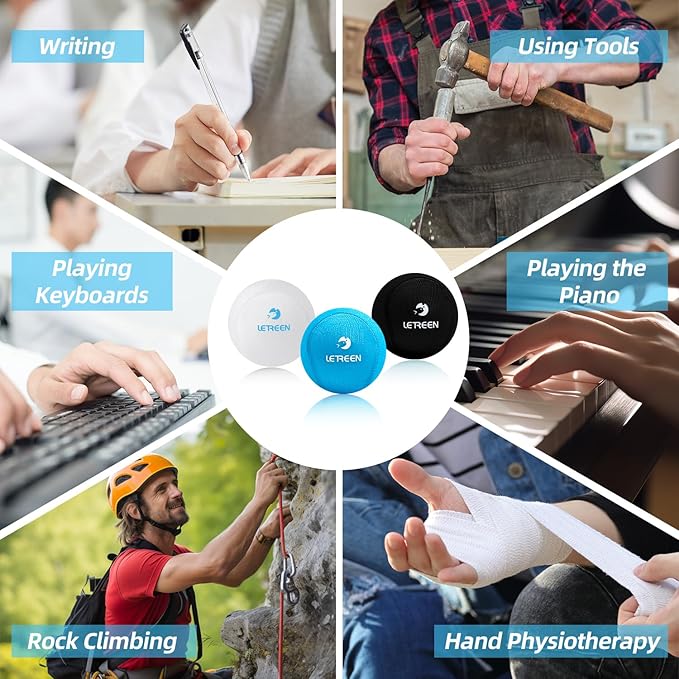 Stress Ball, Tri-Density Stress Balls for Adults & Grip Strengthening, Squeeze Balls for Hand Therapy, Squishy Stress Ball, Hand Strengthener Ball, Hand Balls for Therapy