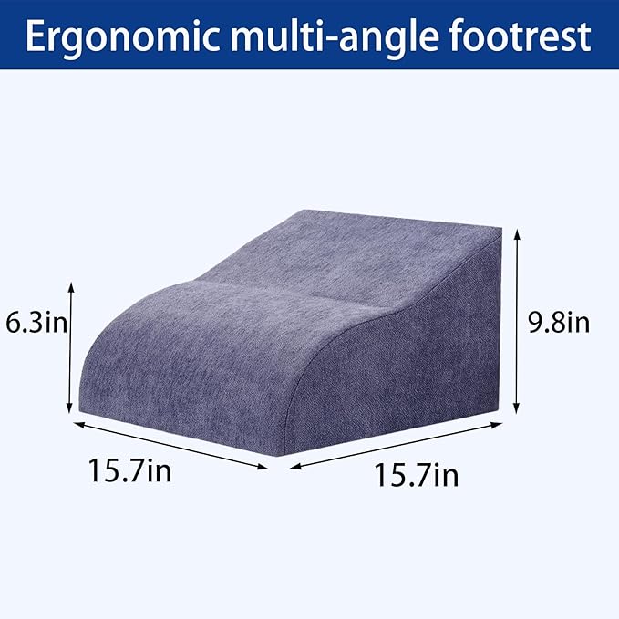 Foot Rest for Under Desk at Work Ergonomic Under Desk Footrest,Support Foot Pillow Double-Sided Footstool, for Office, Home & Gaming Leg Elevation Pillow Blue