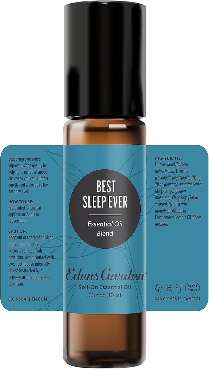 Edens Garden Best Sleep Ever Essential Oil Roll-On Blend- 100% Pure Premium Grade, Natural, Therapeutic, Aromatherapy, Kid & Skin Safe, The Best for Comfort, Wellness Pre-Diluted 10 ml (.33 fl oz)