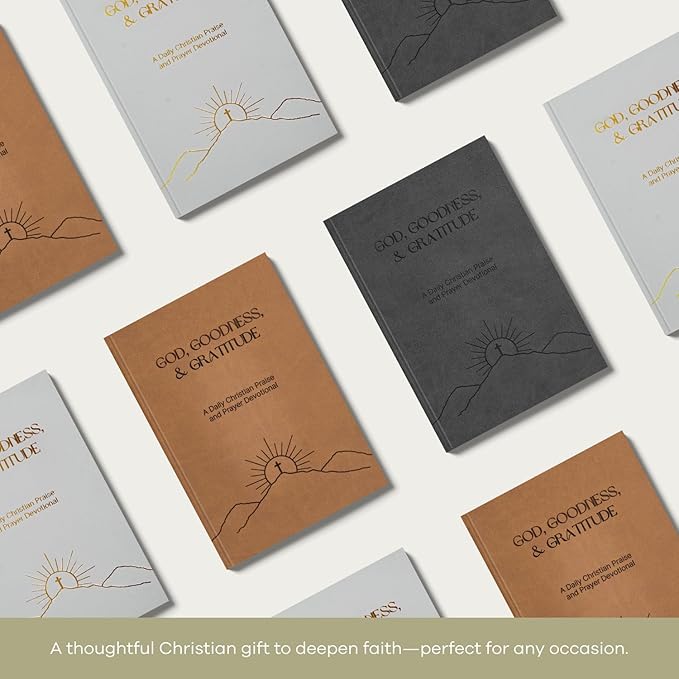 Christian Prayer Journal - God, Goodness & Gratitude - Faith-Based Gratitude and Devotional Journal for Daily Prayers, Bible Study, and Spiritual Growth - Black Leather Hardcover