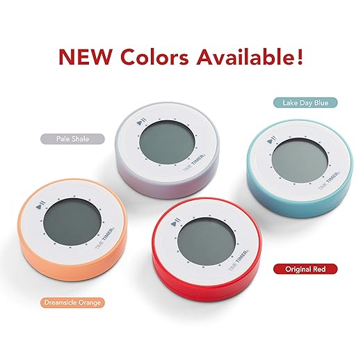 Time Timer Twist 90-Minute Digital Countdown Clock — for Kids Classroom Learning, Homeschool Study Tool, Teachers Desk Clock, Exercise and Kitchen Timer (Pale Shale)