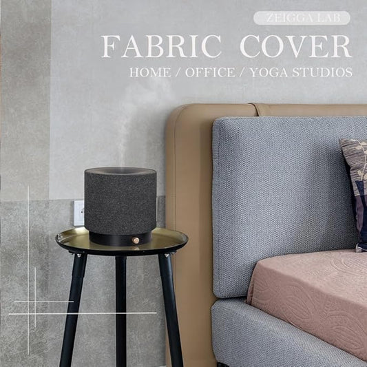 Elegant Fabric Aroma Diffuser - Quiet Essential Oil Diffuser with Soft Night Light, Perfect for Home, Office, and Yoga Space (M35-Black)