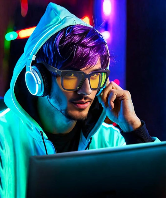 VISOONE Gaming Glasses Blue Light Blocking Oversized Square Computer Eyewear Men Women Cougar