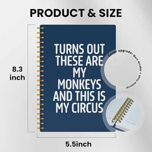 EKGJW Funny Notebooks for Work,Navy Blue Aesthetic Journal, Funny Boss Day Gifts, Boss Gifts for Men Women, Funny Gifts for Boss, Boss Office Decor, Spiral Notebook 5.5x8.3 Inch