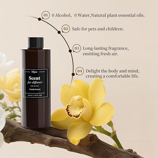 Woody Scent Reed Diffuser Oil Refill Aromatherapy Essential Fragrance Oils for Home,Spa & Office,500ml(16.9fl oz)