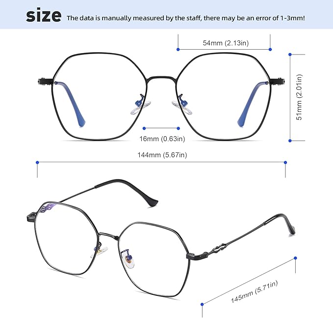 DUCO Small Round Blue Light Glasses For Women Men Blue Ray Blocking Glasses 8215