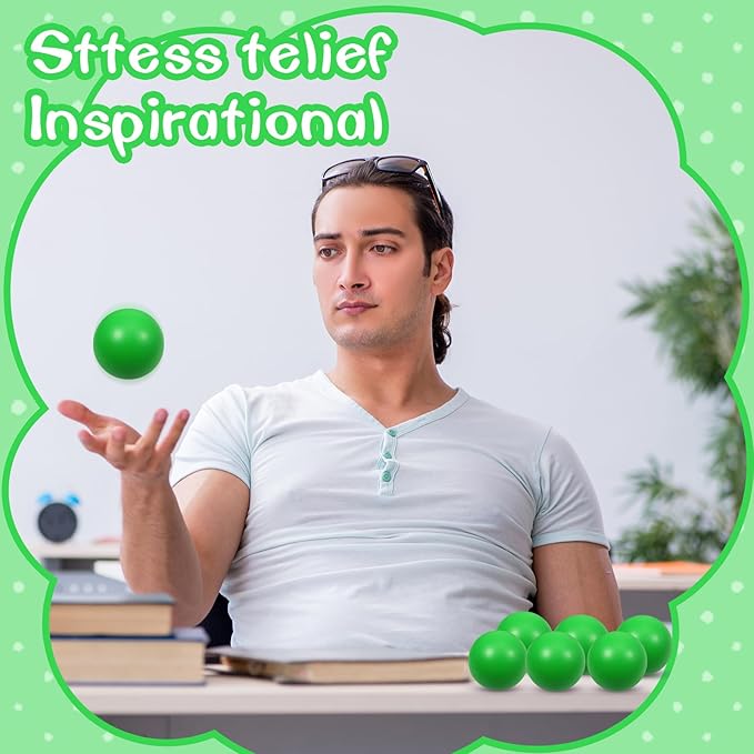 kymqlyw24 Pcs Green Foam Stress Ball Squeeze Stress Relief Balls for Kids and Adults Hand Exercise Sensory Relief Toys for Anxiety ADHD Autism (Green)