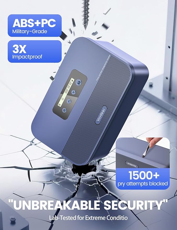 Vaydeer Safe Timed Lock Box, Phone Lock box with Timer Unplug from Phones, Video games, Social media, Snacks&Cravings,Self-Control Lockable Storage Box Boost Your Mental Health