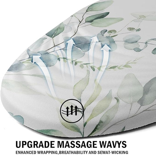 Ergonomic Mouse Pad with Wrist Rest Support,Mousepad Relief Carpal Tunnel Pain, Entire Memory Foam Mouse Pad with Non-Slip PU Base, Wireless Mouse Pad,Beautiful Leaf