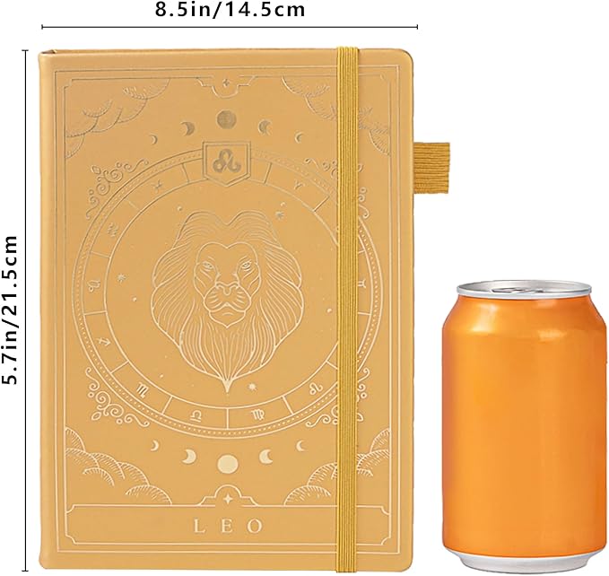 TIEFOSSI Constellations Dotted Journal Notebook-A5 Writing journals with 100gsm 400pages Paper, Hardcover Bullet Organizers Notebook for Women, Men, Teens (Leo)