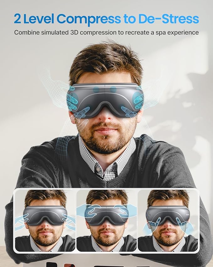 RENPHO Eye Massager with Heat, Eyeris 2 Birthday Gifts for Mom Dad Women Men Face Massager, Heated Eye Mask for Improve Sleep