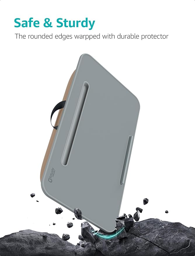 Istudyniture Lap Desk | Portable Laptop Desk & Stand – Fits Up to 17 inch – Washable Cushion, Built-in Phone Holder – for Bed, Couch, Sofa, Floor – Writing, Reading, Home Office – Large, Coffee