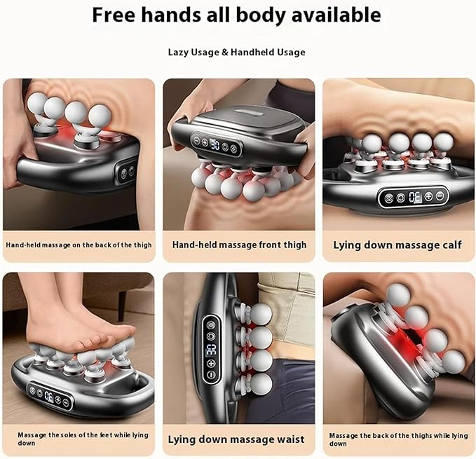 Morglaes Deep Tissue Massager - 2025 New Morglaes Massager, 16 Head Massage Deep Tissue with 3 Modes & 30 Intensities - Fascia Blaster for Back, Shoulders, Legs, Foot (White*2)