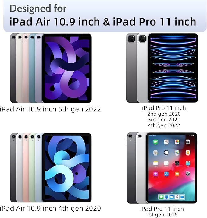 2 Pack Magnetic Screen Protector for iPad Air 5th 4th & iPad Pro 11"(2018-2022) Feel Like Writing Drawing On Paper, Removable Matte Anti Glare