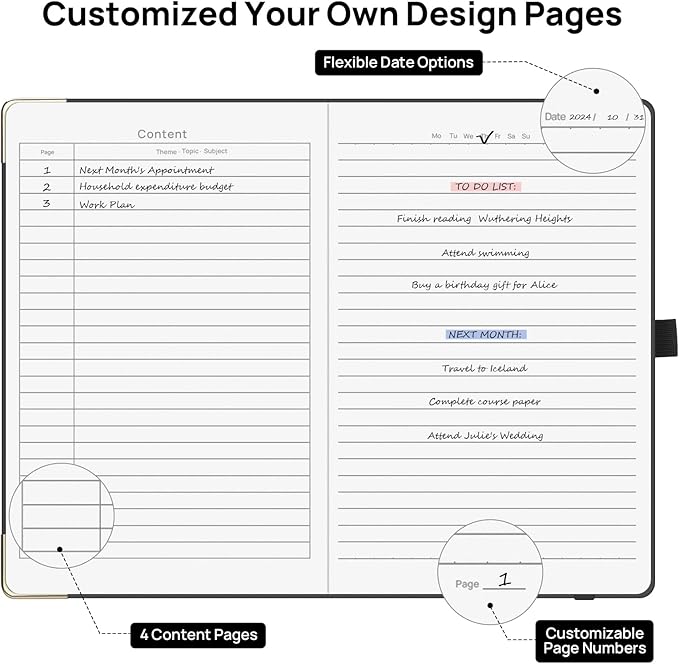 A5 Lined Journal Notebook - 100 GSM Thick Paper, Hardcover Journaling Notebook for Writing, Work, Travel, School, College Ruled Journal for Women and Men, PU Leather Note Book, 5.5”x8.3”- Red