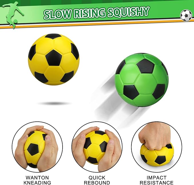 5 Inch Foam Mini Soccer Balls for Indoor Mini Soccer Hoops, Soft Squishy Soocer Slow Rising| Swimming Pool Balls Beach Balls Great Sport Gift for Adults & Kids Sensory Stress Balls No Need Pump