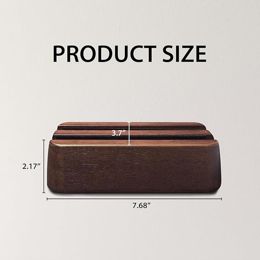 Vertical Laptop Stand, Dual Slot Wood Laptop Holder for Desk, 0.7" Width Fits All MacBook/Surface pro