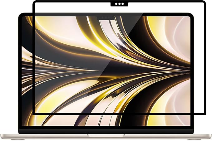 Tempered Glass Screen Protector Compatible with MacBook Air 13''&13.6'' (M2/M3/M4, 2022-2025), Not Anti-Glare, 9H Hardness, No Bubbles/Lines, Anti-Scratch, Clear