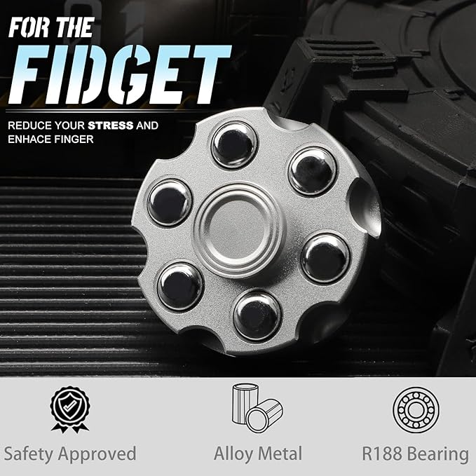 Cool Alloy Fidget Spinner Toys Metal for Kids Adults, Fidget Cube Block Chain Small Sensory Gadget Finger Hand Spinner Cool Gadget Stuff Gift for Men, Desk Spining Top Toy Best Gift Party Favors
