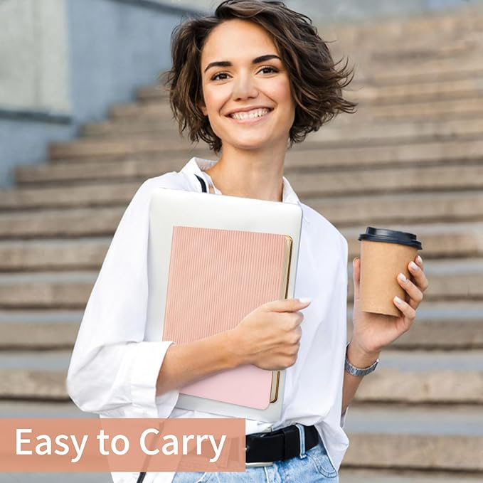 Lined Journal Notebook for Work College Ruled Note Book 5.79"x8.27" A5 PU Leather Daily Journaling 216 Pages for Women Men Writing Home School Supplies Business (A5 Lined 216pages, 05-Pink)