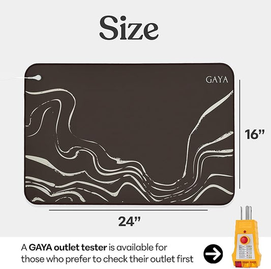 GAYA Grounding Mat for Feet, Sleep Improvement, Back Pain Relief, Muscle Relaxation & Stress, Earthing Pads for Bed, Ground for Desk, Earth Mats, Bedding Pad (24''X16'')