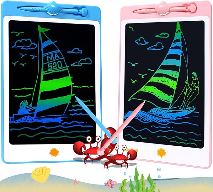 LCD Writing Tablet Doodle Board, 10 Inch Portable Drawing Board for Kids Reusable Writing Pad for Toddlers Educational Learning Toys Gifts for 3 4 5 6 7 8 Years Old Girls Boys (Pink, 10 inch)