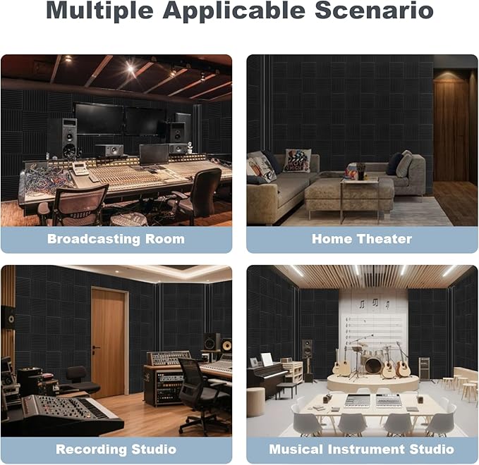 12 Pack Bass Traps Corner Acoustic Foam Corner 7''x7''x12'' Sound Proof Foam Panels for Walls Acoustic Wall Panels for Music Room Home Recording Studio