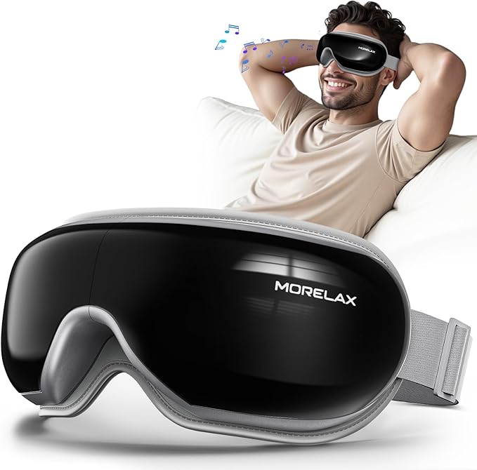 Eye Massager with Heat & Bluetooth Music, Birthday Gifts for Women, Reduce Eye Strain, Headache Relief and Improve Sleep, Eye Care Gift(Black)