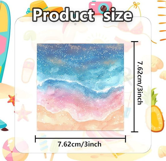 9 Pieces Beaches Sticky Notes Self-Adhesive Beaches Style Design Note Pads Beaches Style Sticky Memo Notes for School Office Home Supplies Students Teachers Gift