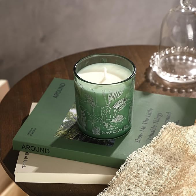 Scented Candle - Magnolia - 6oz Aromatherapy Soy Wax Jar Candle for Home, Gifts for Women - 170g