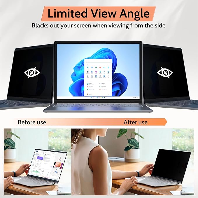 Mamol Magnetic Privacy Screen for 12.3 inch Surface Pro 7 Plus/7/6/5/4/3, Removable Anti Glare Blue Light Filter, Anti-Spy Screen Protector for Microsoft Surface Pro 7+, Pro 7, Pro 6, Pro 5, Pro 4/3