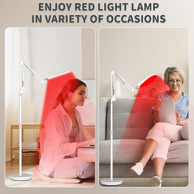 Red Light Lamp for Body, 660&850&940 Infrared Light with Timer, 150LEDS Infrared Red Light Lamp for Home/Office Use
