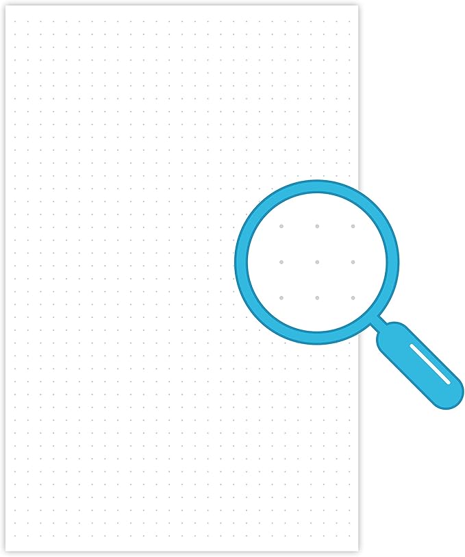 321Done Dot Grid Notepad – Dotted Graph Paper, Small (5.5x8.5) – Made in USA – 50 Sheets Dotted for Bullet Planning Journaling Thick Paper 1/5 (0.20) Dots Notes Sketching Writing Smooth White