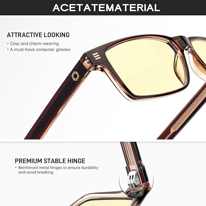 ANYLUV Blue Light Glasses Men Woman, Blue Light Blocking Glasses for Computer Gaming, Eye Strain Relief Eye Protection